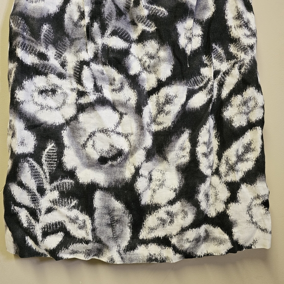 Morgan McFeeters Women’s Size 8 Black & White Floral Linen Sheath Dress - Picture 2 of 6